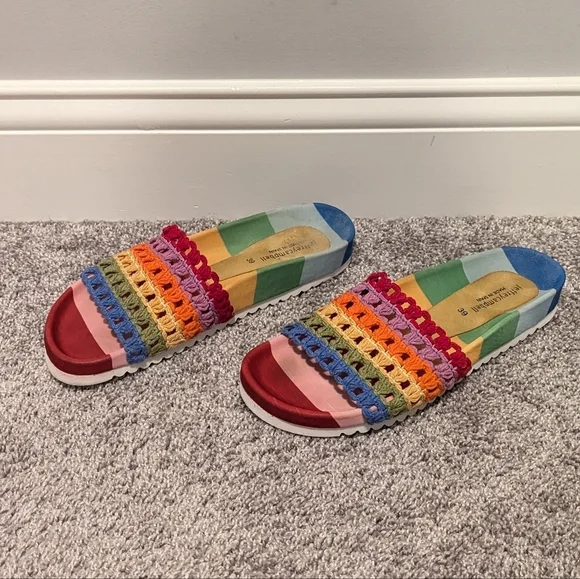 Jeffrey Campbell Rainbow Crochet Slide Sandals EU 39 US 8 - Picture 4 of 6